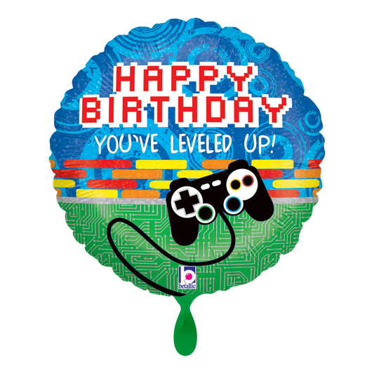 Ballon – Game Controller „Happy Birthday“ Folienballon Ø 45 cm