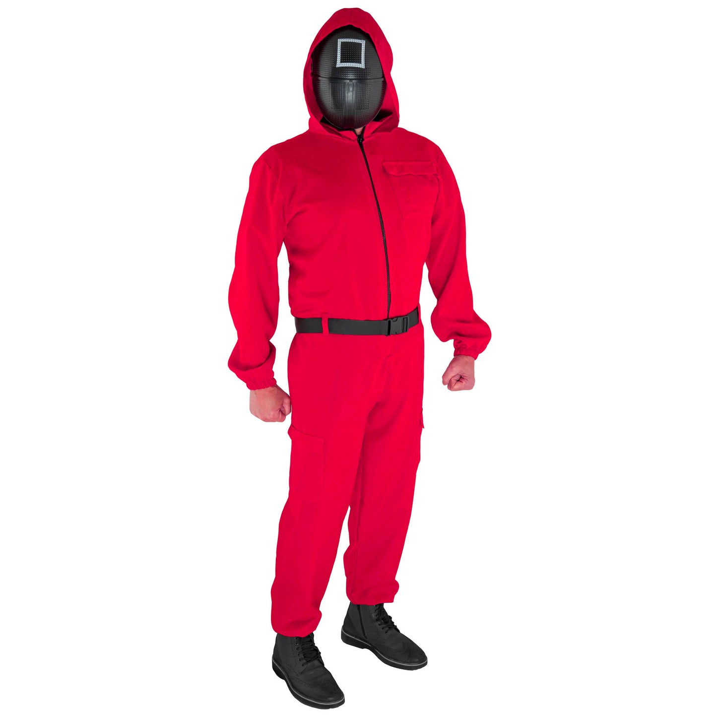 Kinder Jumpsuit Rot mit Viereck-Maske