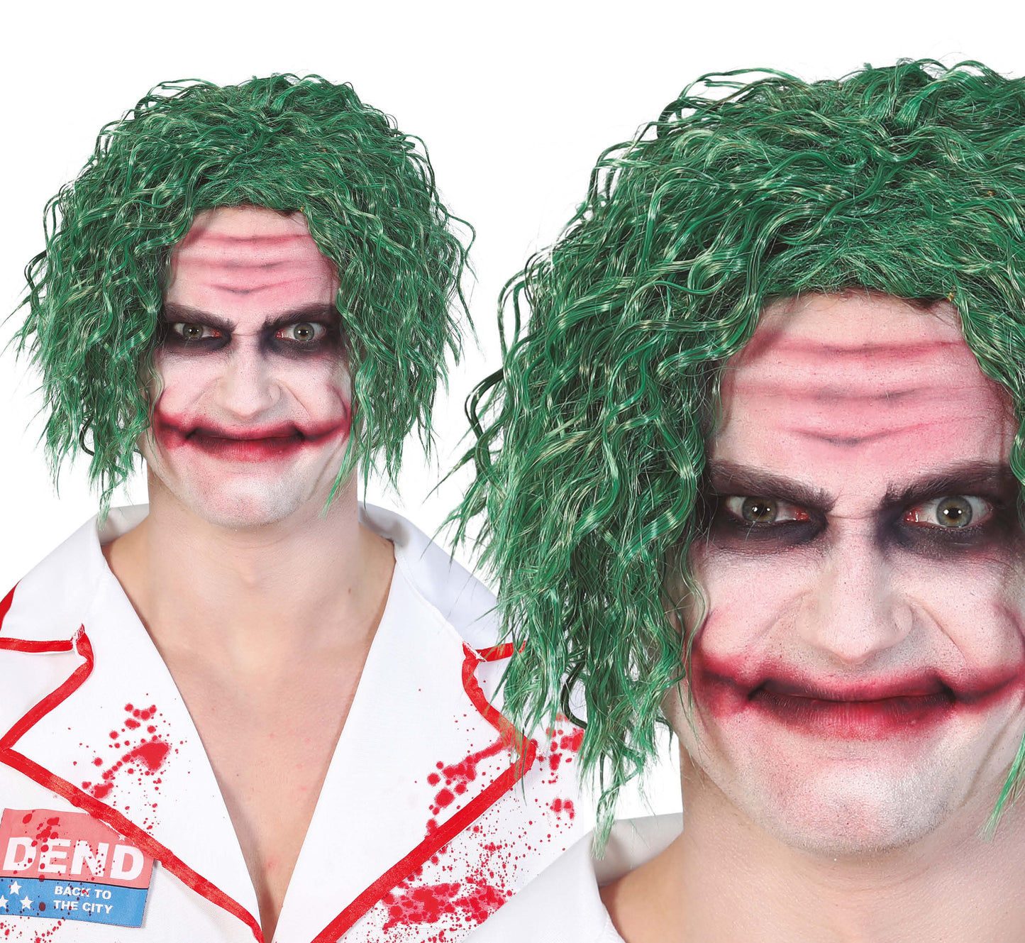 Grüne Verrückte-Narr-Perücke – Halloween