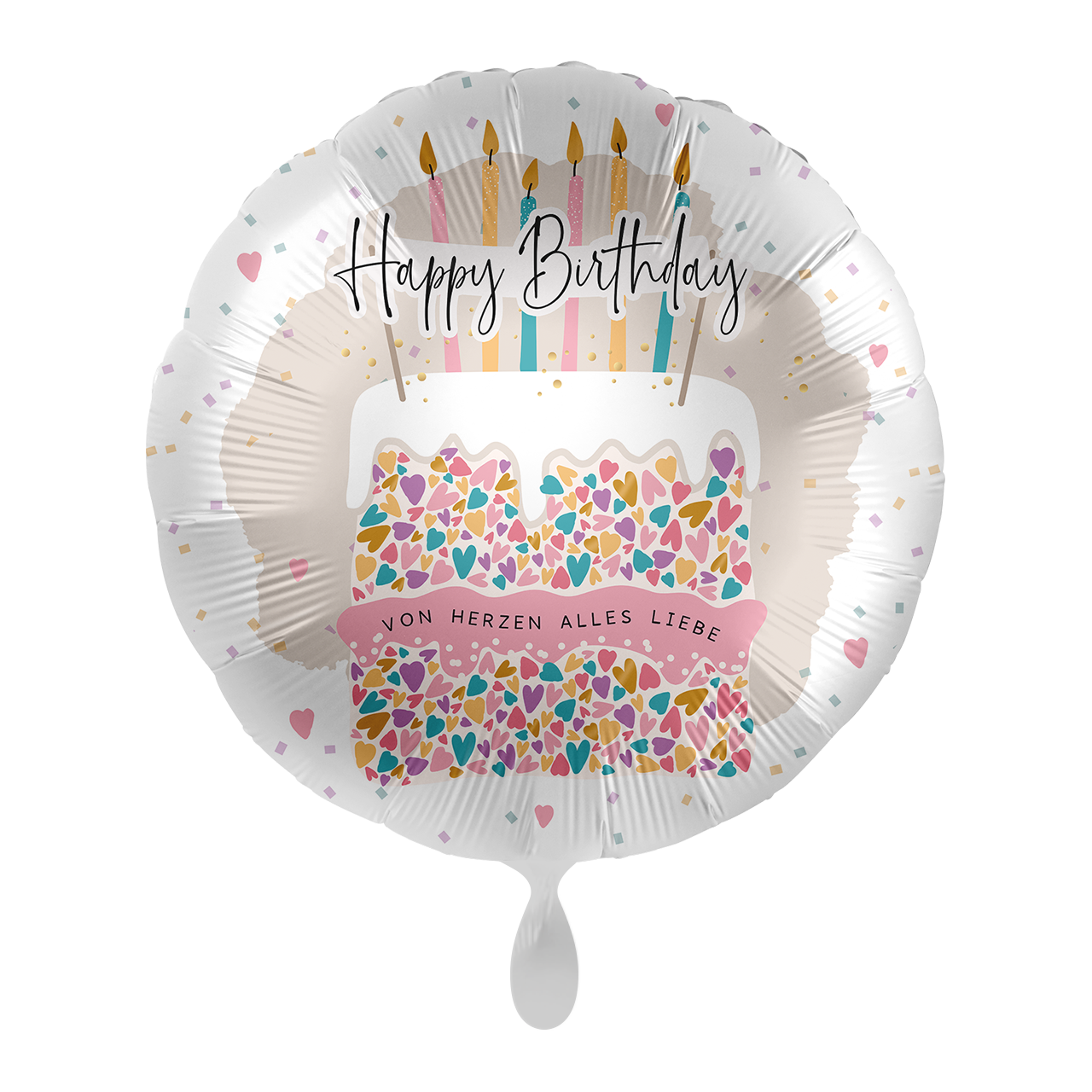 Folienballon – Happy Birthday Bunter Kuchen Ø 45 cm