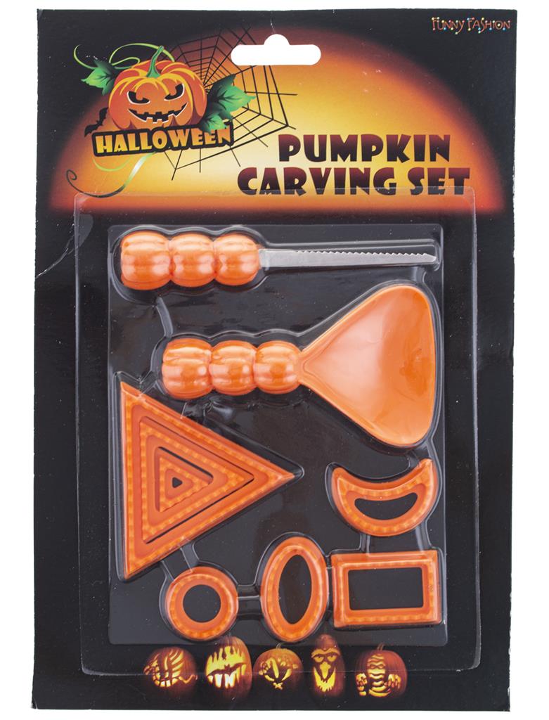 Kürbis Schnitz-Set 9-teilig – Ausschneide-Set für Halloween Kürbisse