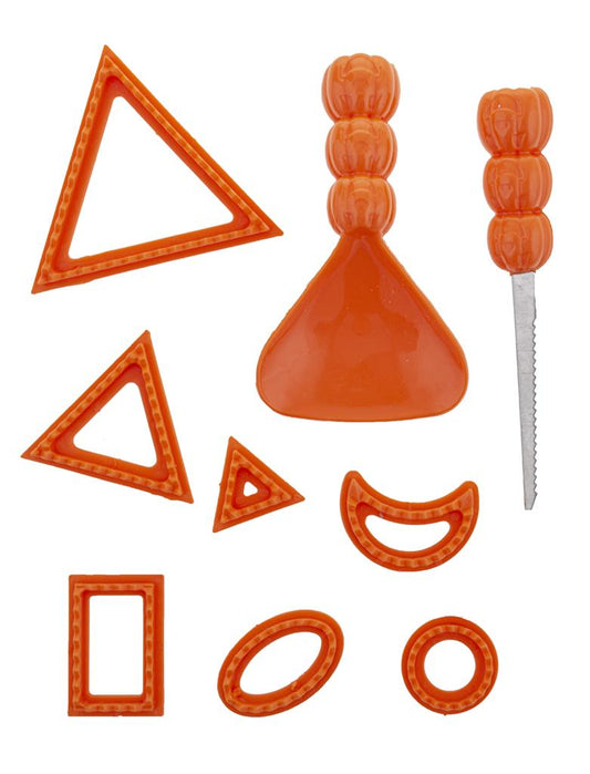 Kürbis Schnitz-Set 9-teilig – Ausschneide-Set für Halloween Kürbisse