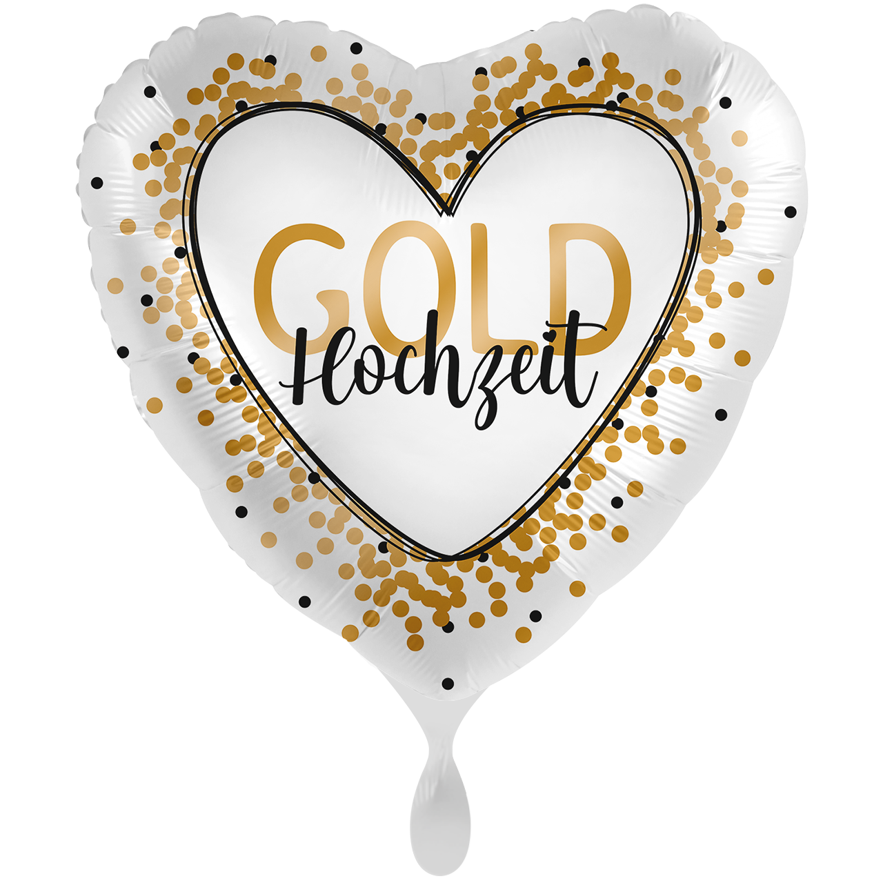 Folienballon Ø 43 cm – Hochzeit Silber & Gold