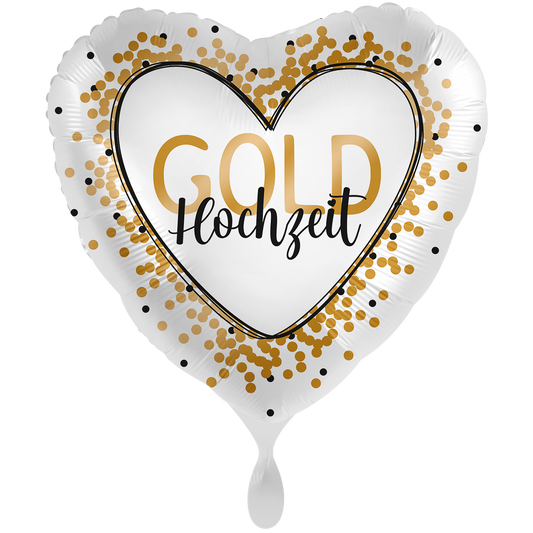 Folienballon Ø 43 cm – Hochzeit Silber & Gold