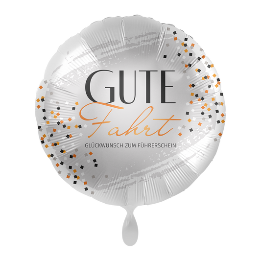 Glückwünsch zum Führerschein -Ballon „Gute Fahrt“ – Ø 43 cm
