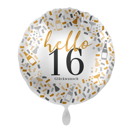 Hello Birthday Zahlen-Ballon – Ø 43 cm
