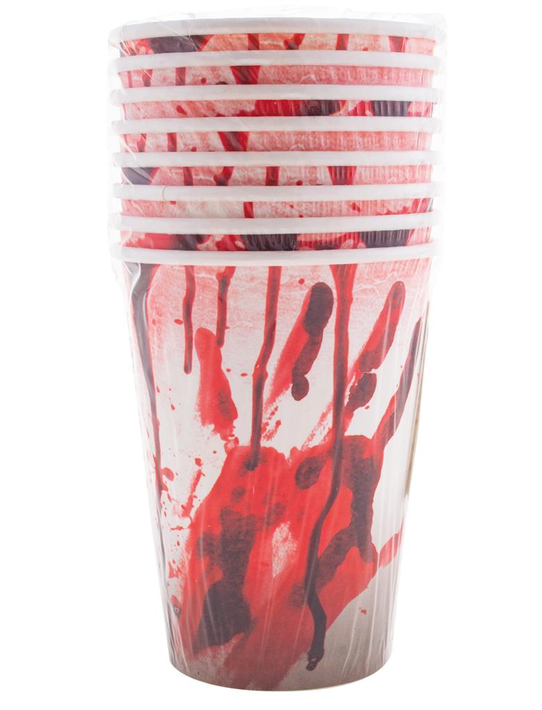 8er-Set Pappbecher „Bloodlust“ – Halloween Partygeschirr
