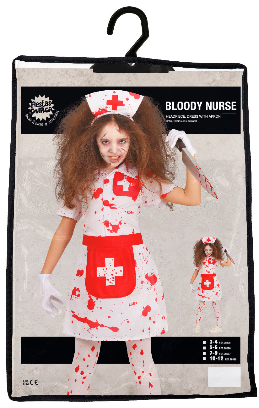 Zombie Krankenschwester Kostüm für Kinder – Gruseliges Halloween-Outfit