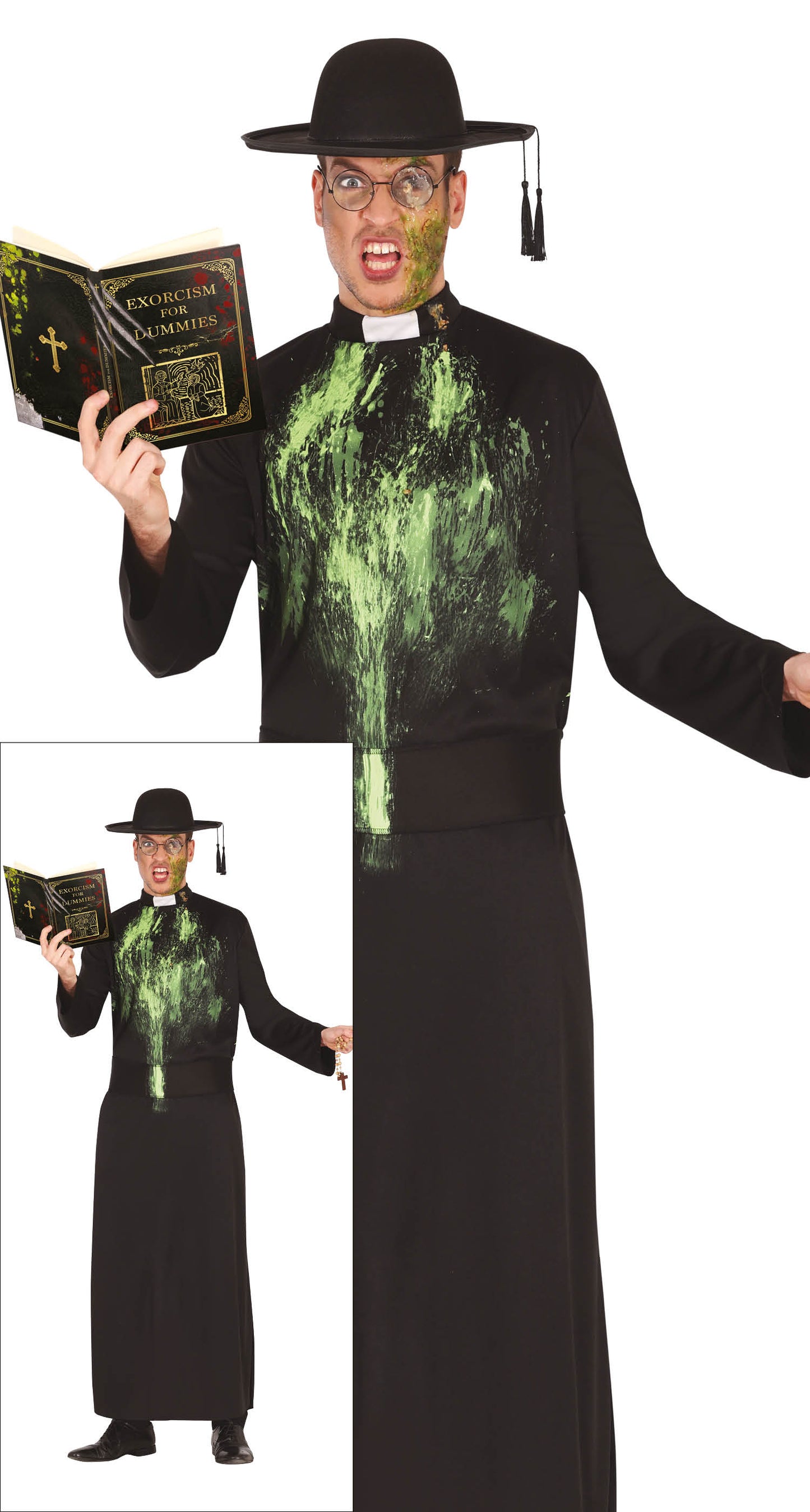 Dämonischer Exorzist Kostüm – Horror Outfit für Halloween & Gruselpartys