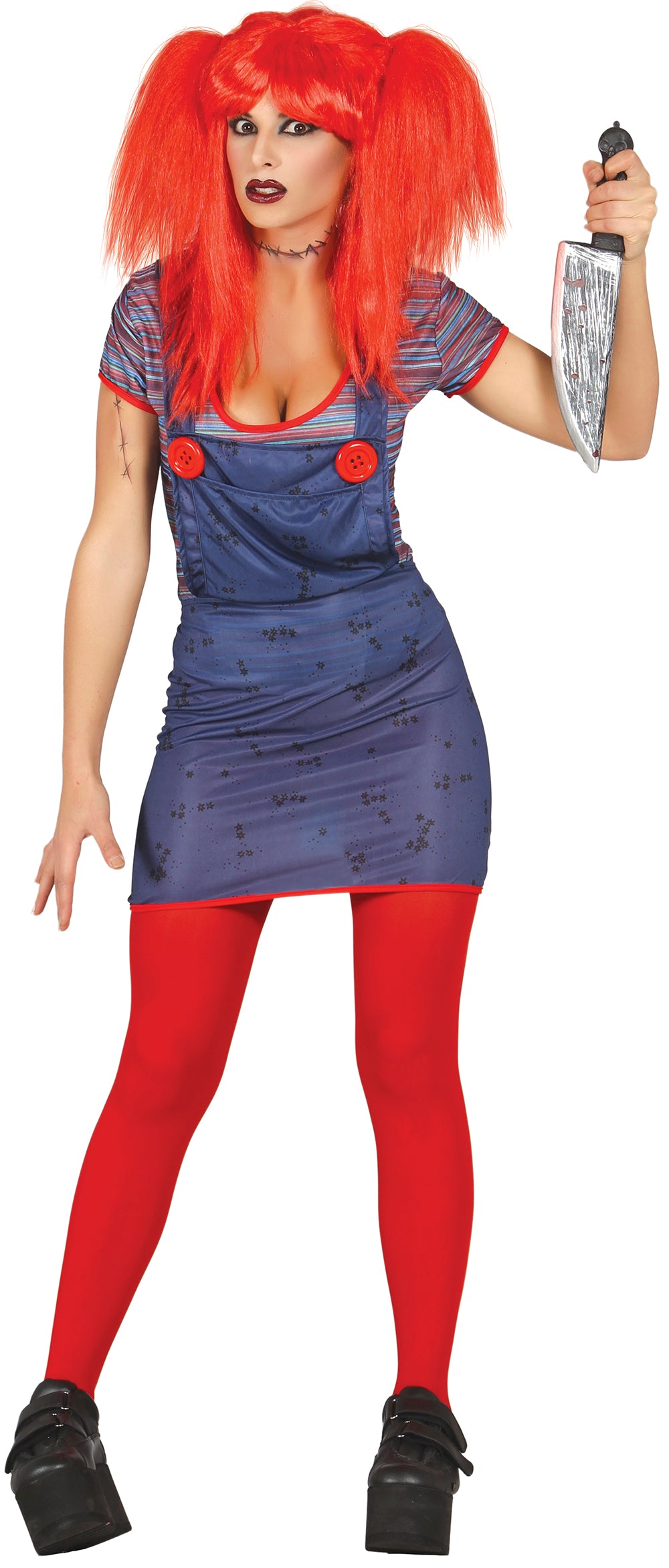 Killer Puppe Damenkostüm – Gruseliges Halloween Outfit für Erwachsene