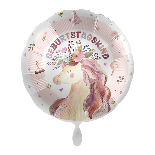 Folienballon – Dreamy Unicorn Geburtstagskind Ø 45 cm