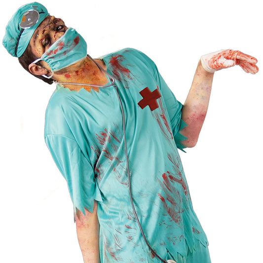 Zombie Chirurg Kostüm – Blutiges Arzt Outfit für Halloween & Horror-Party