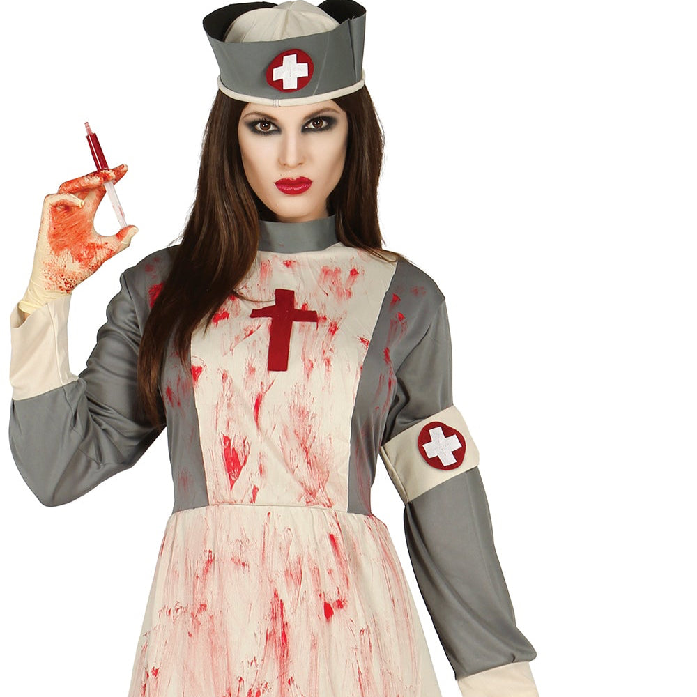 Blutiges Vintage Krankenschwester Kostüm für Damen – Horror-Outfit