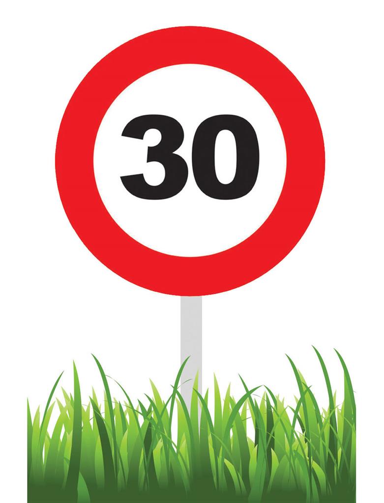 Gartenschild „Traffic“ – Ø 35 cm