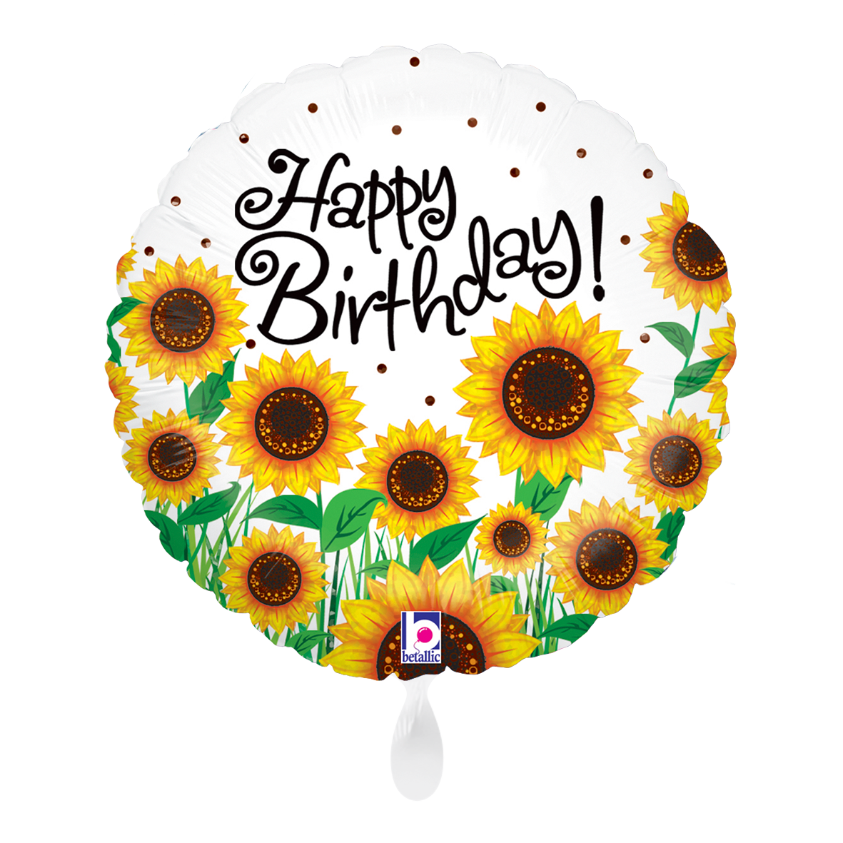 Ballon – Sun Sunflowers „Happy Birthday“ Folienballon Ø 45 cm
