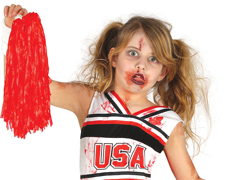 Zombie Cheerleader Kinderkostüm – Gruseliges Halloween Outfit für kleine Cheerleader
