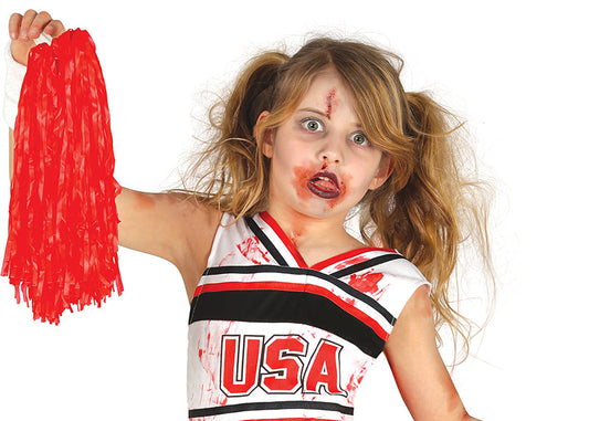 Zombie Cheerleader Kinderkostüm – Gruseliges Halloween Outfit für kleine Cheerleader