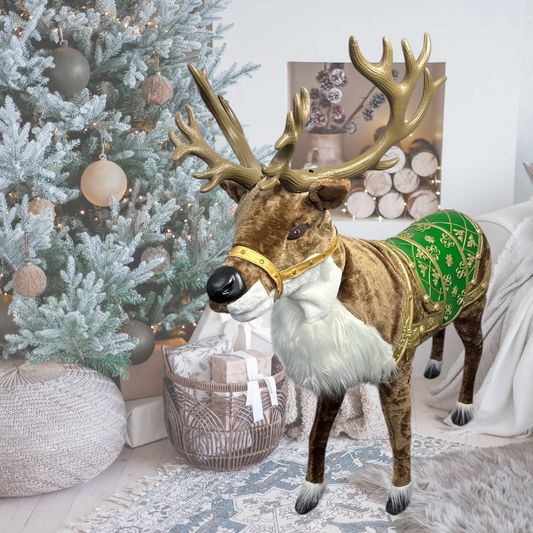 Weihnachts-Rentier 122 cm – Bewegliche Animatronic mit Musik & Licht