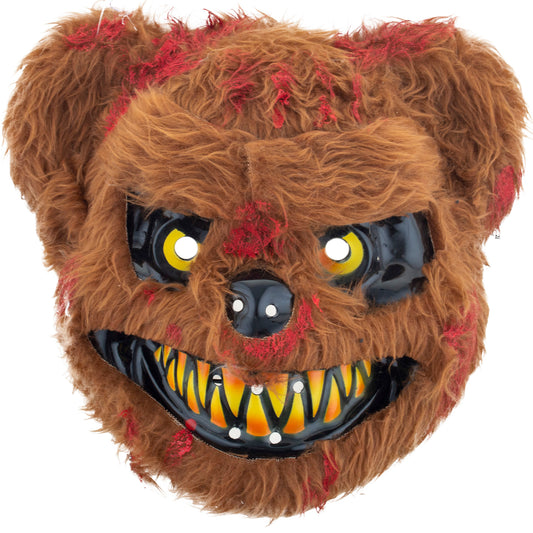Grusel Bär Maske – Braun, Horror Tiermaske für Halloween & Party