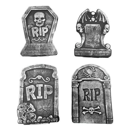 Grabstein 4er-Set – Halloween Deko 37,5 cm
