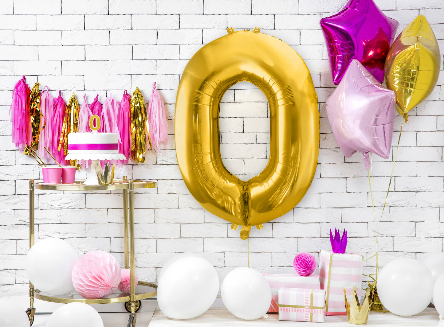 Folienballon Zahl – 86 cm, Gold