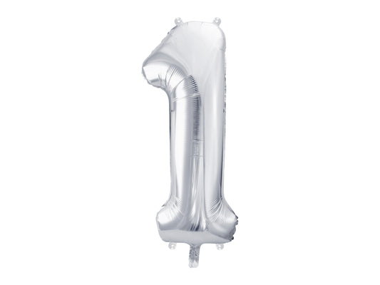 Folienballon Zahl – 86 cm, Silber