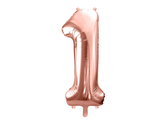 Folienballon Zahl – 86 cm, Roségold