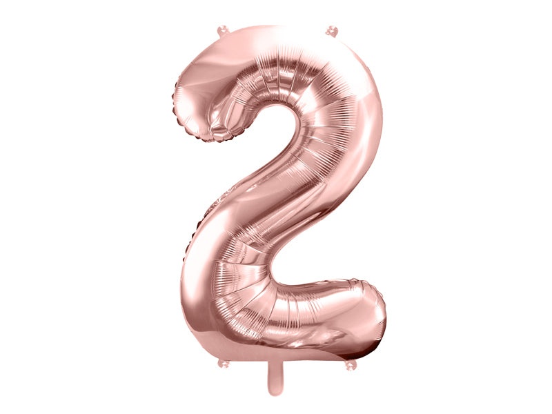 Folienballon Zahl – 86 cm, Roségold