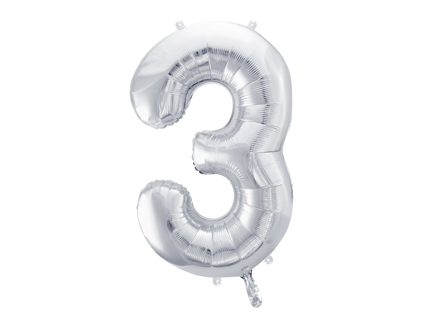 Folienballon Zahl – 86 cm, Silber