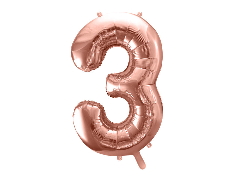 Folienballon Zahl – 86 cm, Roségold