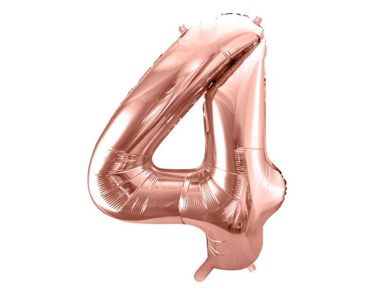 Folienballon Zahl – 86 cm, Roségold