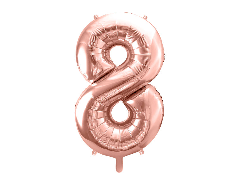 Folienballon Zahl – 86 cm, Roségold