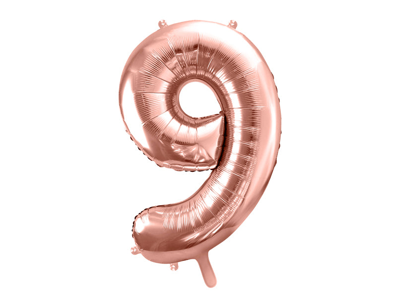 Folienballon Zahl – 86 cm, Roségold