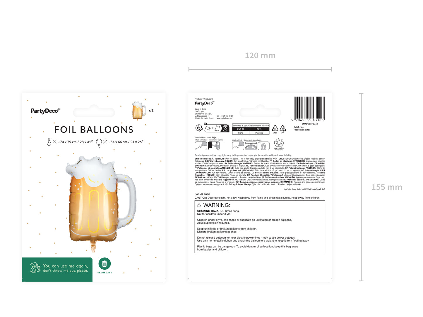 Folienballon Bier – 66 x 54 cm