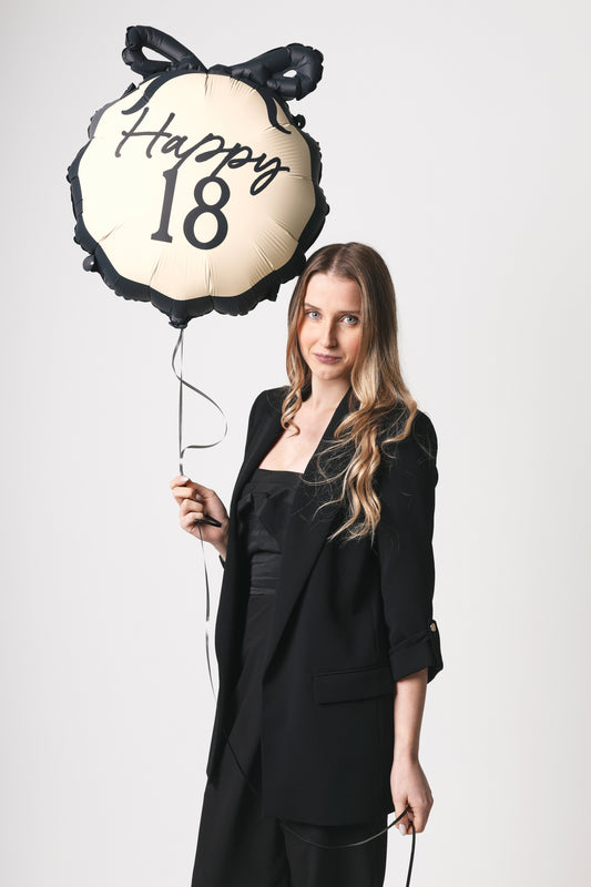 Folienballon Elegant „Happy 18“ – 47,5 x 45 cm