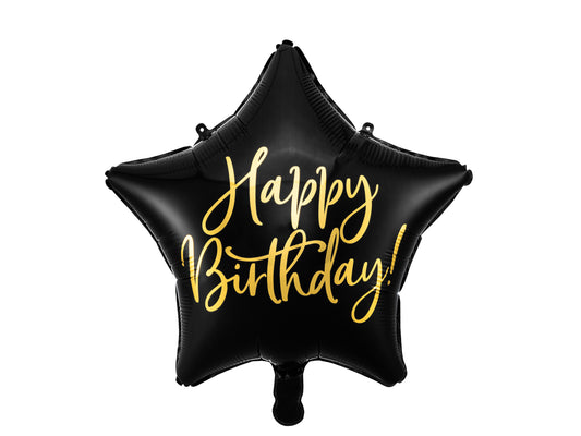 Folienballon Stern – 40 cm, Happy Birthday