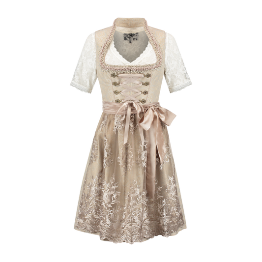 Dirndl 2-teilig, Jacquard, creme – Eleganter Look