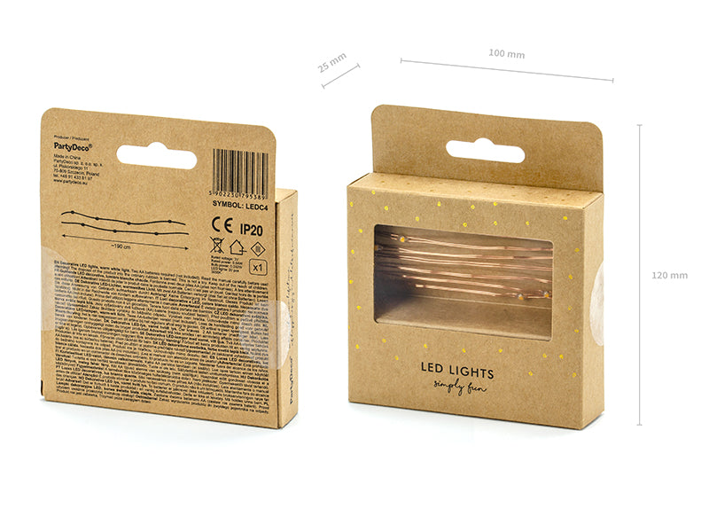 LED-Dekoleuchten, kupferfarben - 1,90 m