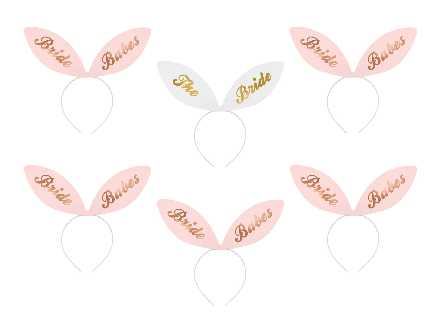 Haarreifen „Bride Squad“ – 15 x 29 cm, Schwarz-Weiß oder Rosa-Weiß