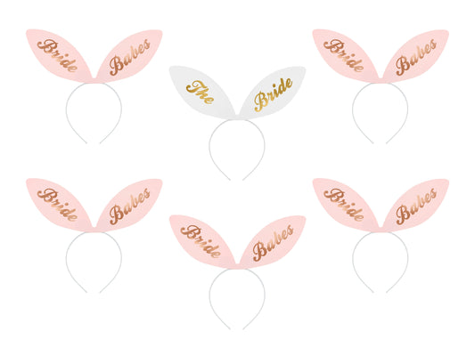 Haarreifen „Bride Squad“ – 15 x 29 cm, Schwarz-Weiß oder Rosa-Weiß