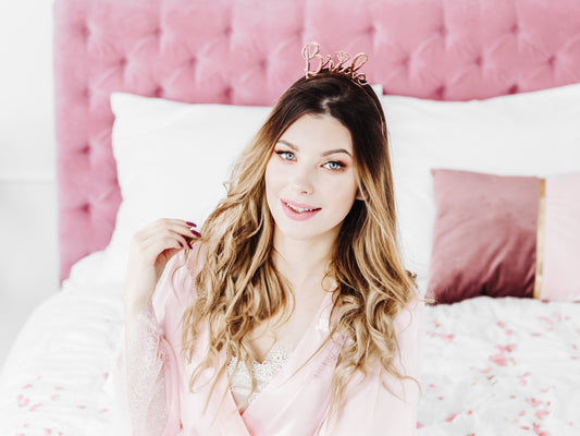 Haarreif „Bride“ – Roségold, Metall