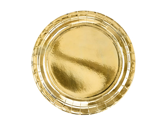 Pappteller – Gold, 23 cm, 6 Stück