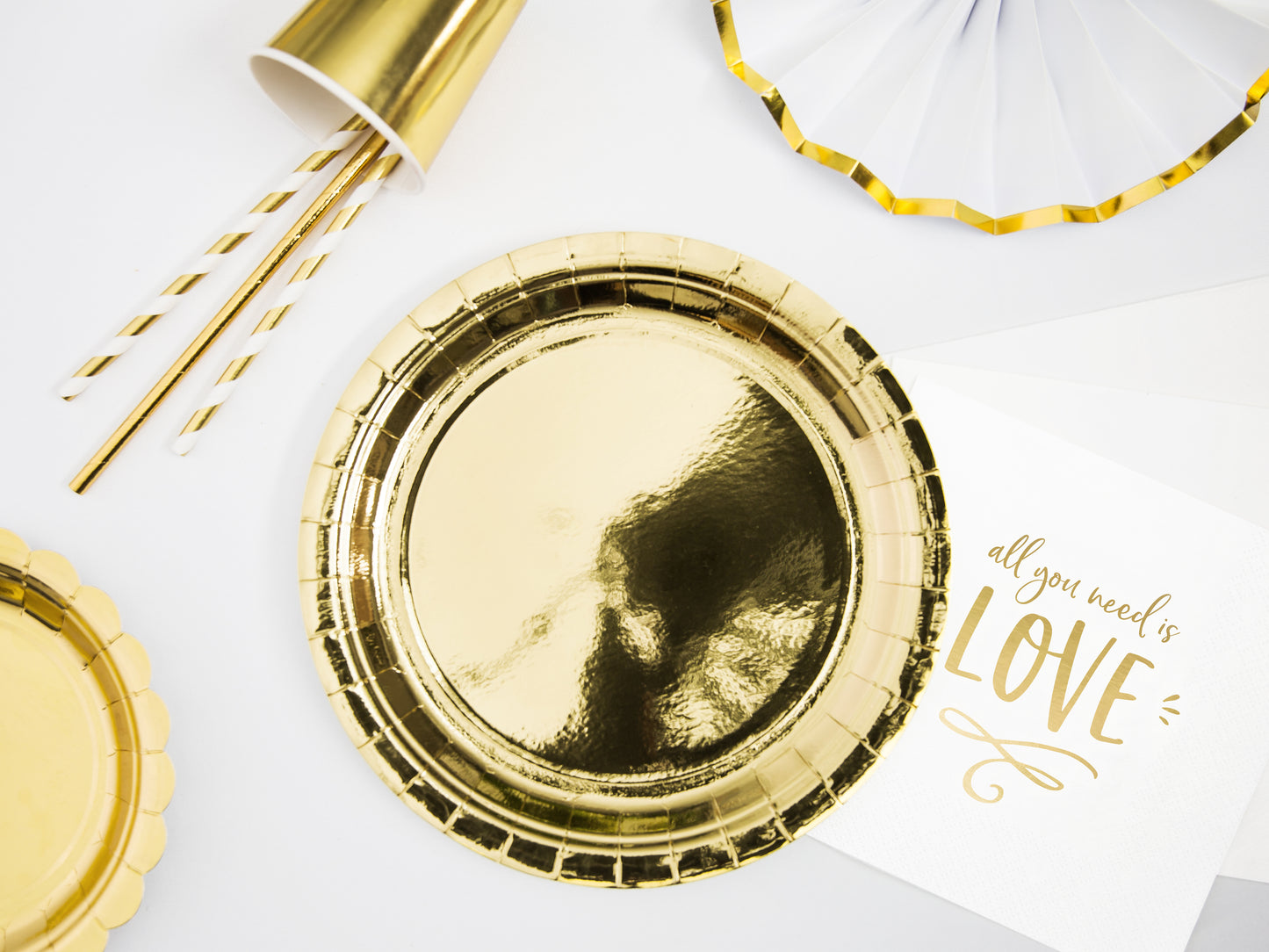 Pappteller – Gold, 23 cm, 6 Stück