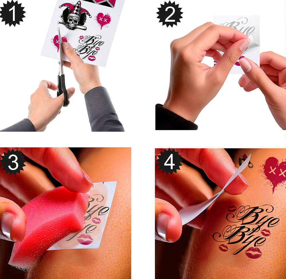Harlekin Klebe-Tattoo – Für Gesicht & Körper